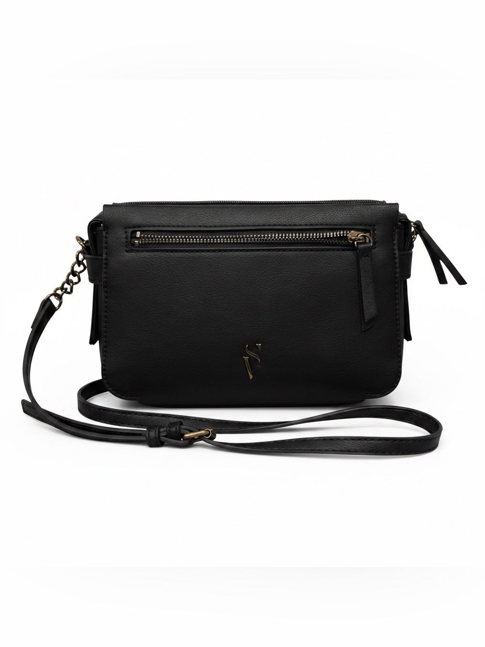 Simply Vera Wang Sintra Crossbody Bag Black Vegan Leather Purse